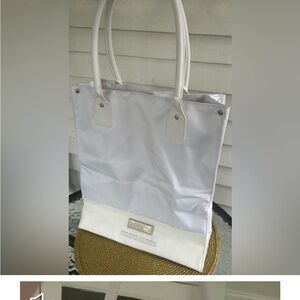 LACOSTE PARFUME WHITE TRAVEL TOTE. EUC